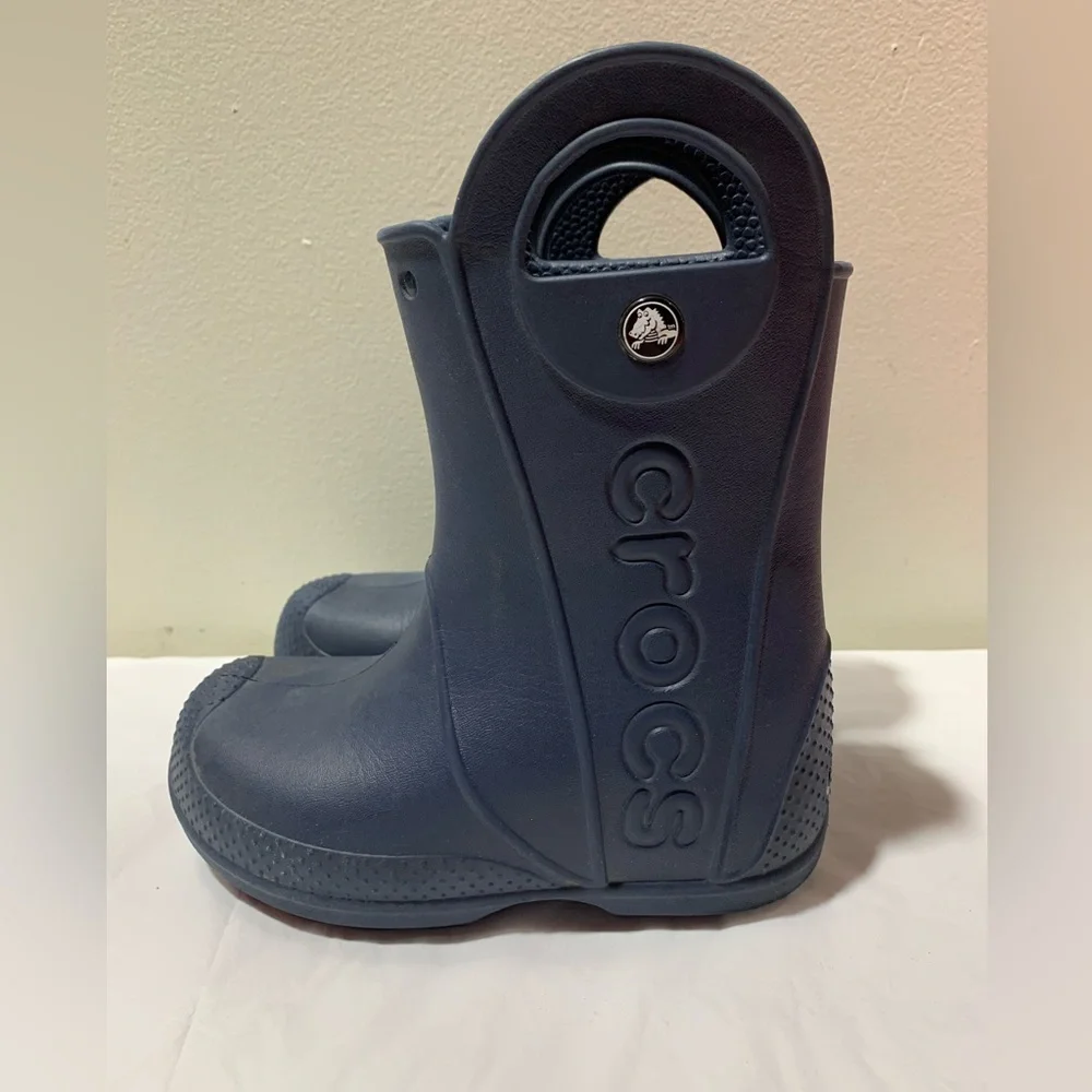 CROCS Kids Navy Blue Rain & Snow Boots - Picture 2 of 4